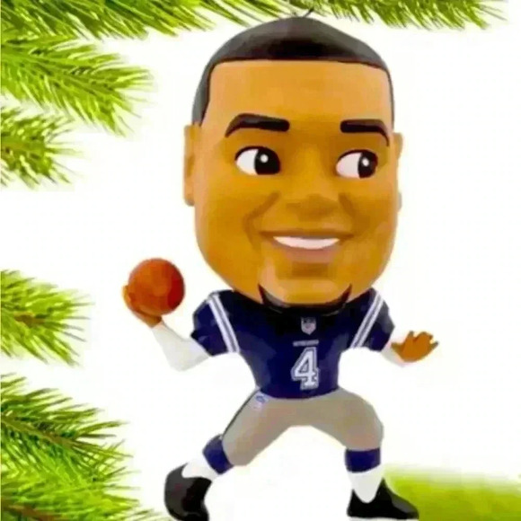 Hallmark NFL DAK PRESCOTT 2022 Wobble Head ornament NIB w some box damage - Picture 1 of 5